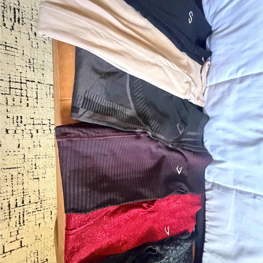 Gymshark Athletic Legging Bundle - Neutral, Black, Burgundy, Red🦋 6 pc - Picture 2 of 8